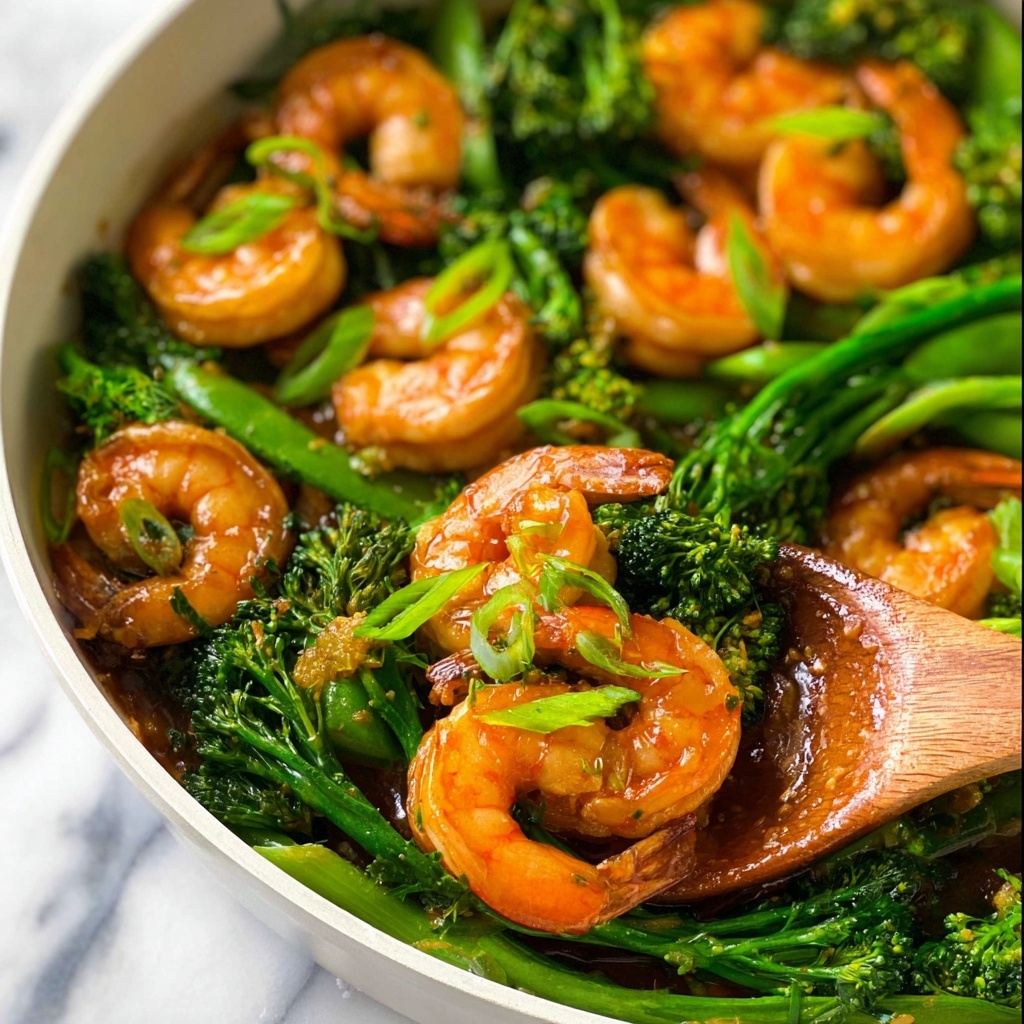 Prawn Stir Fry with Broccolini and Snow Peas Recipe - Recipe Image
