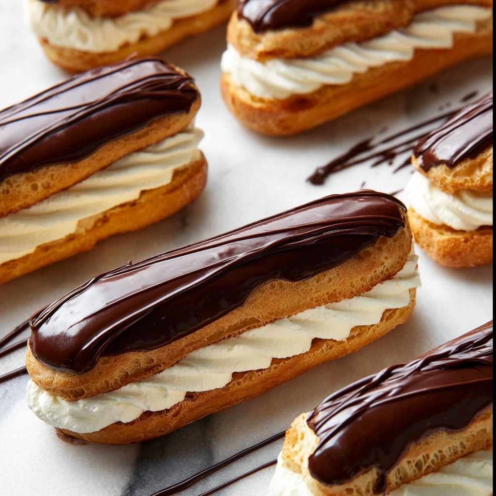 Chocolate Filled Eclairs with Mascarpone Cream Recipe - Recipe Image