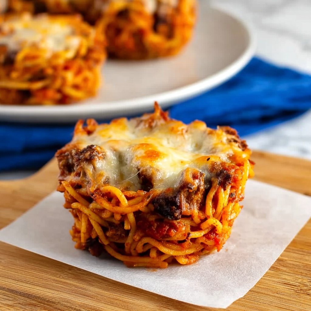 Muffin Tin Spaghetti Nests with Melting Cheese Recipe - Recipe Image