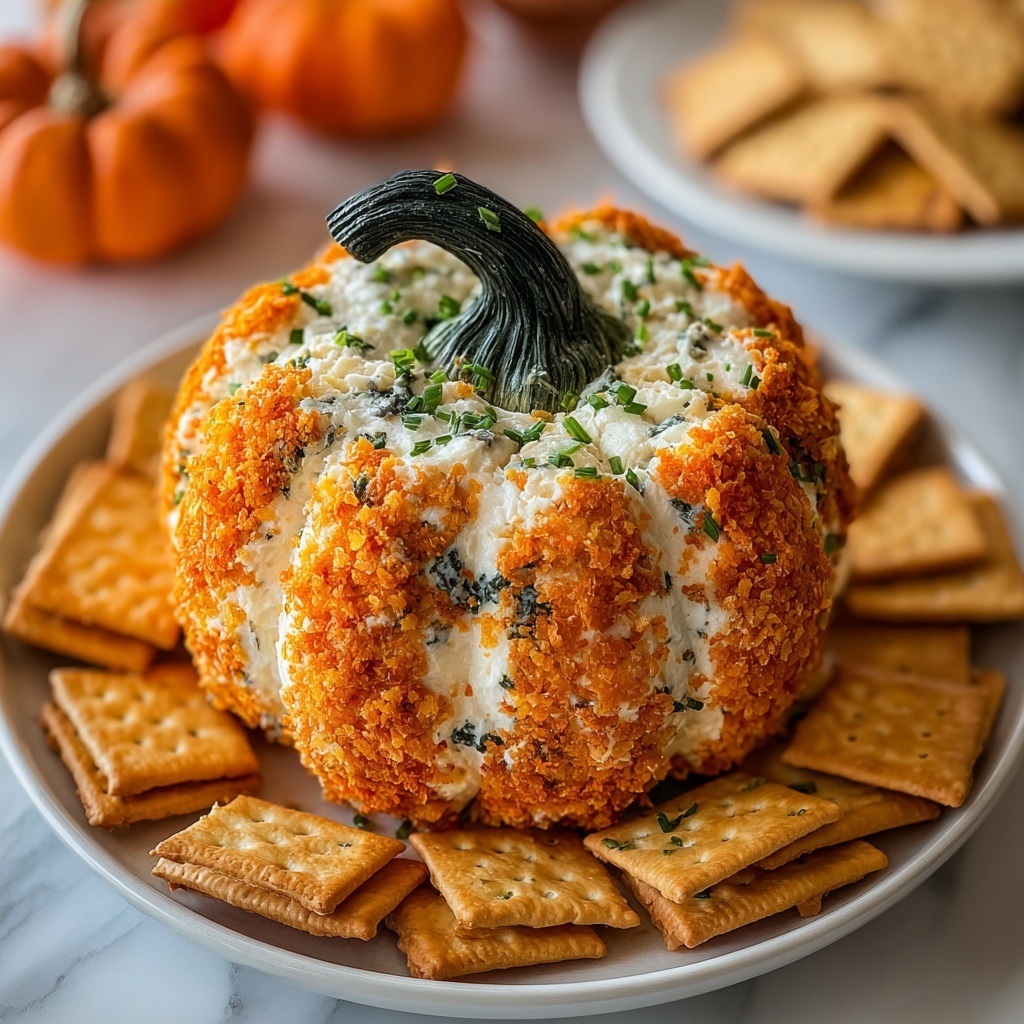 Pumpkin-Shaped Cheese Ball Recipe - Recipe Image