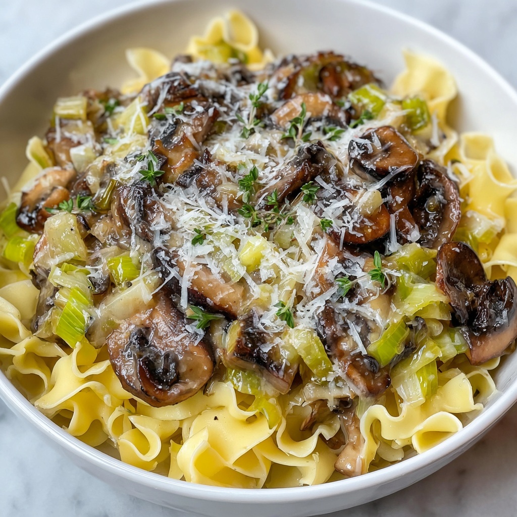 Caramelized Leek and Mushroom Gruyère Pasta Recipe - Recipe Image