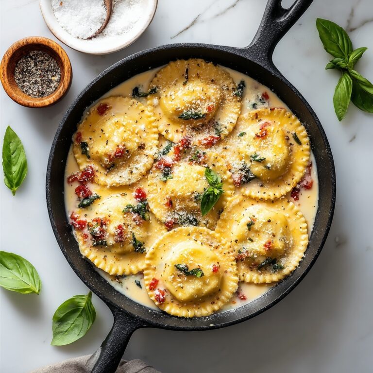 Creamy Tuscan Ravioli Recipe