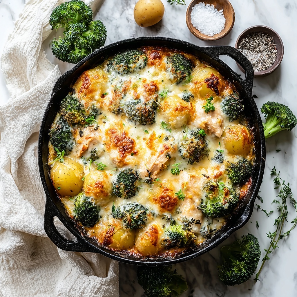 Creamy Chicken and Broccoli Bake with Cheddar and Crispy Breadcrumb Topping Recipe - Recipe Image