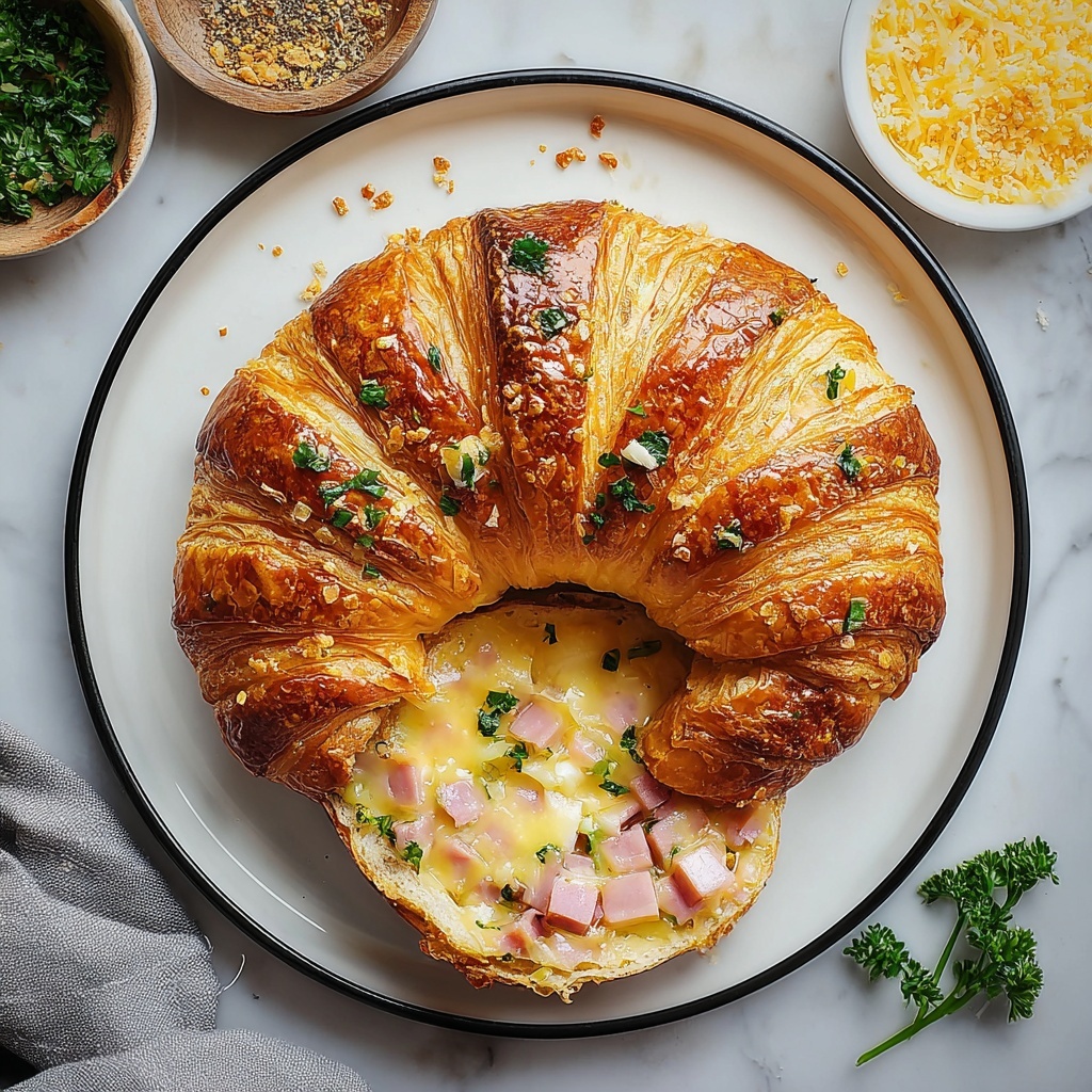 Baked Ham and Cheese Croissants Recipe - Recipe Image