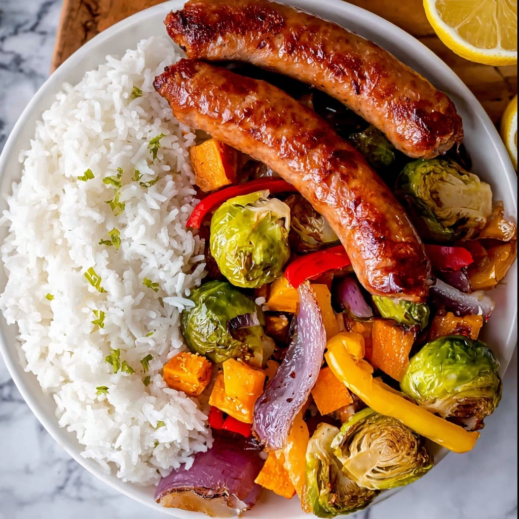 One Pan Sausage and Veggies with Lemon Aioli Recipe - Recipe Image
