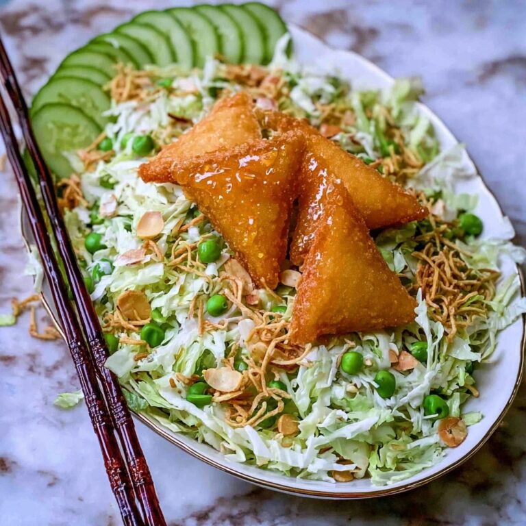 Crunchy Asian Cabbage Salad with Crispy Fish Fillets and Toasted Ramen Noodles Recipe