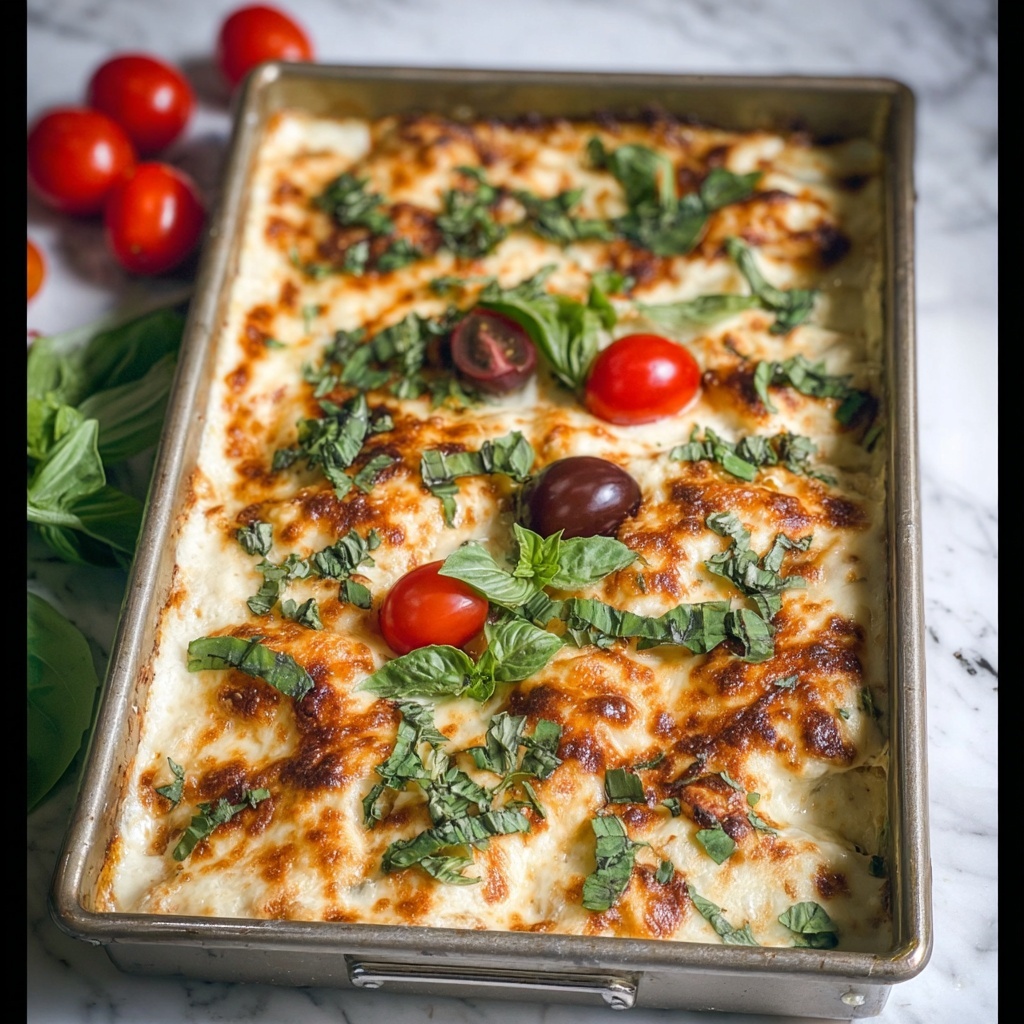 White Chicken Caprese Lasagna Recipe - Recipe Image