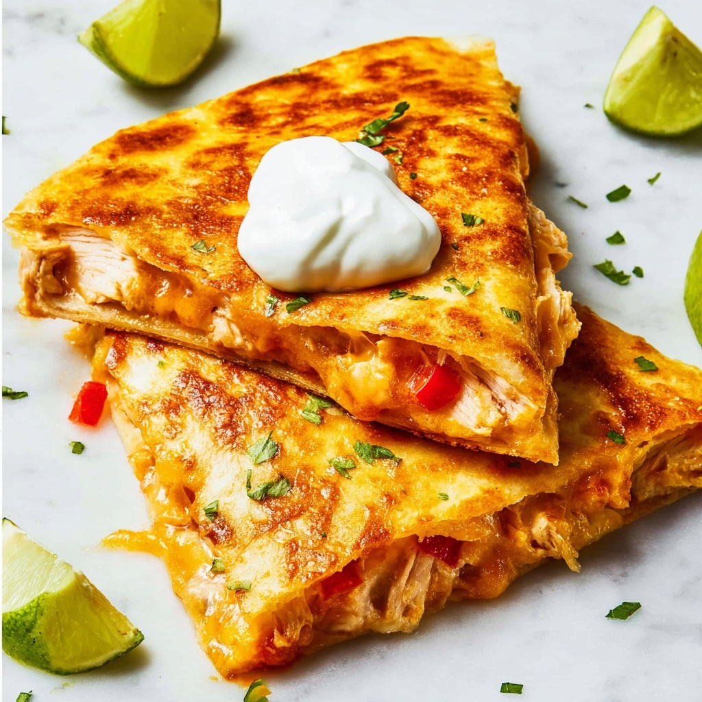 Cheesy Chicken Quesadillas with Bell Peppers and Taco Seasoning Recipe - Recipe Image