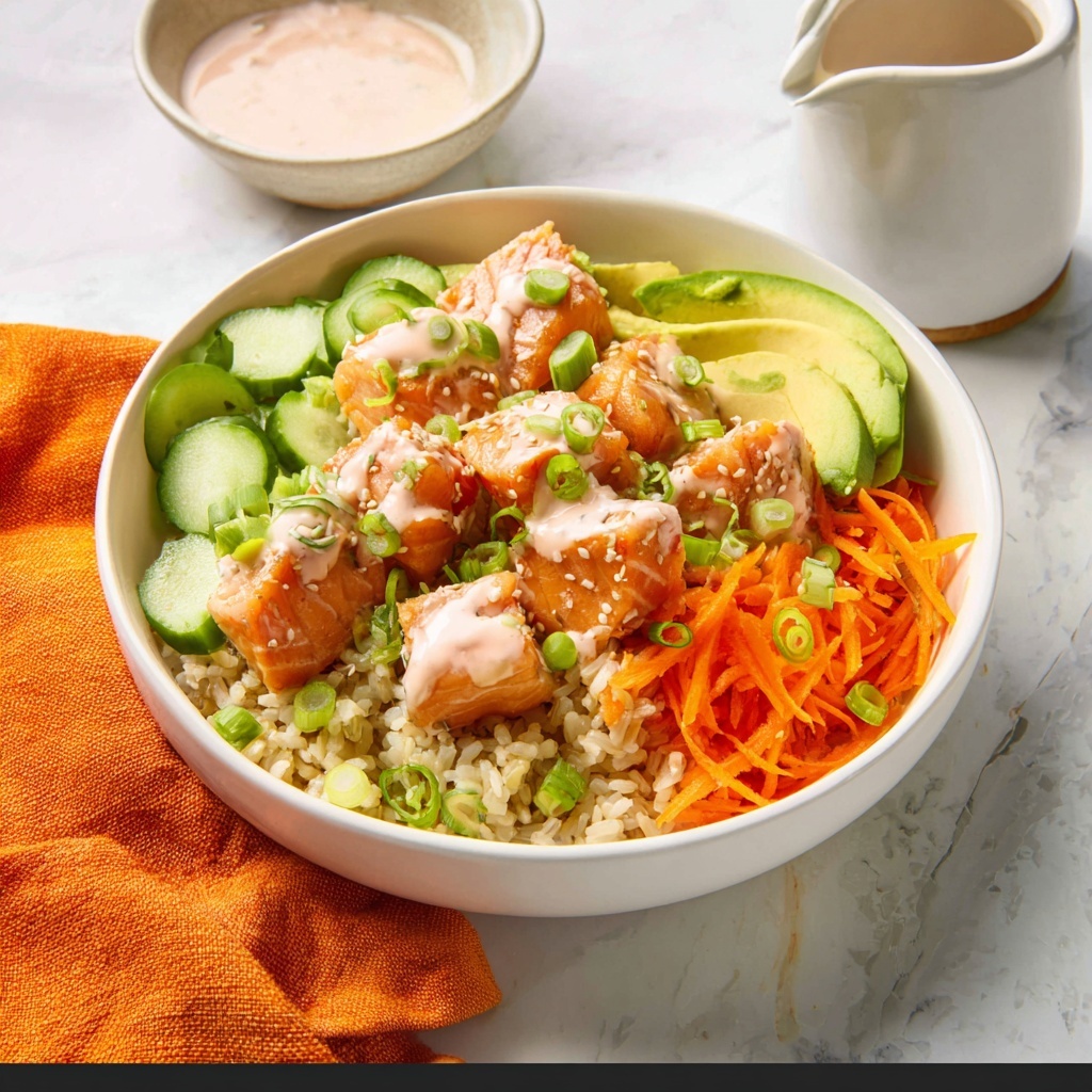 Salmon Bowls with Honey-Soy Glaze and Bang Bang Sauce Recipe - Recipe Image