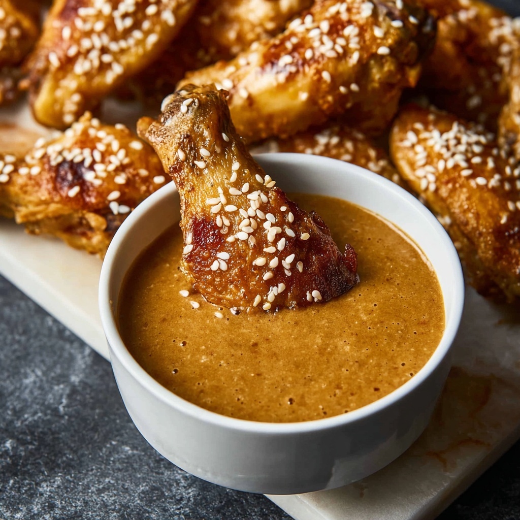 Thai Chicken Wings with Spicy Peanut Sauce Recipe - Recipe Image
