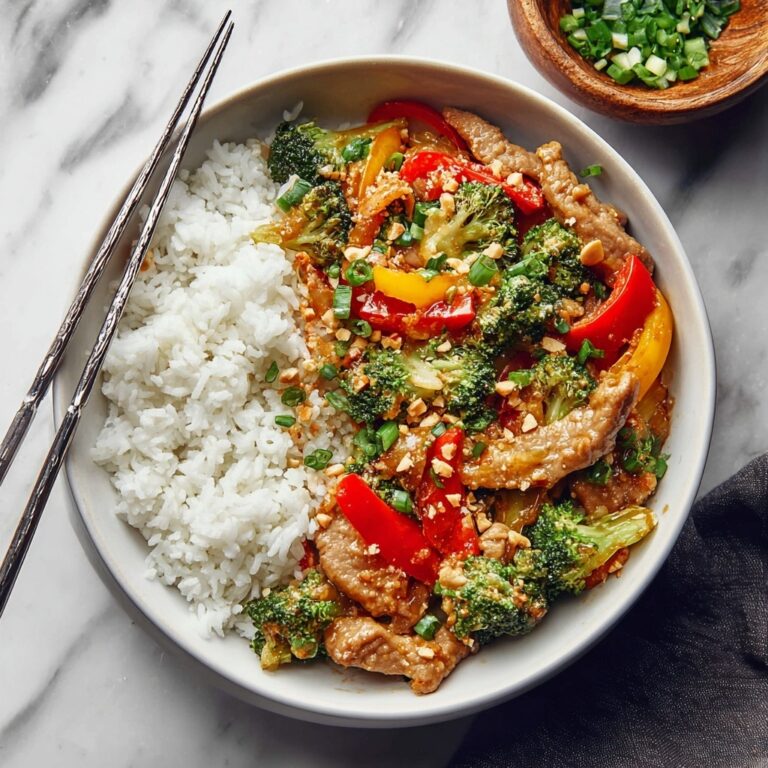 Pork Stir Fry with Vegetables and Peanuts Recipe
