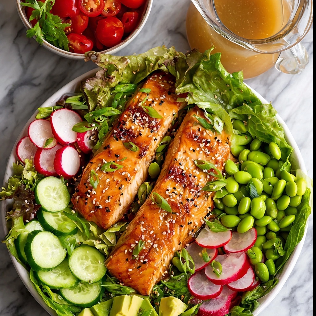 Salmon Salad with Asian Ginger Sesame Dressing Recipe - Recipe Image