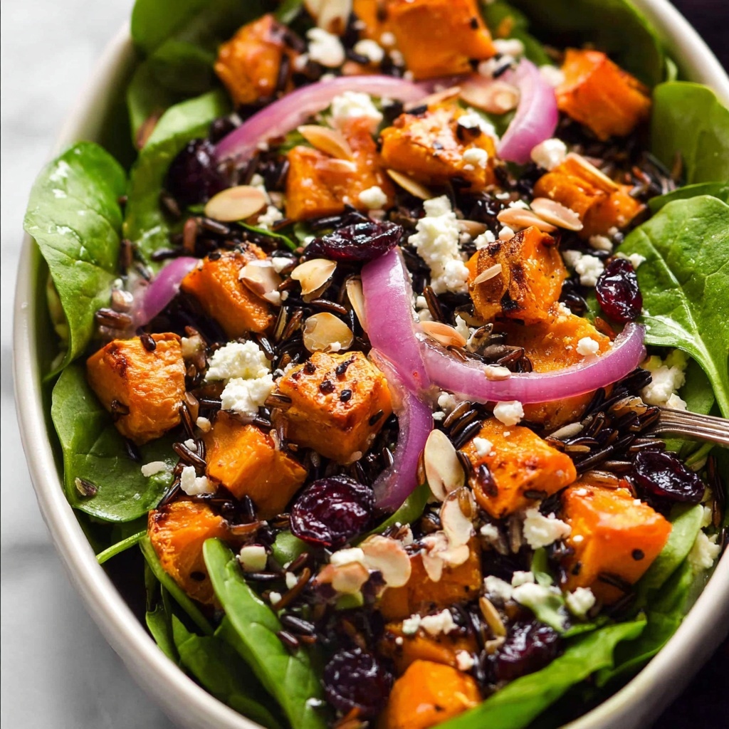Sweet Potato and Wild Rice Salad with Cranberries, Feta, and Toasted Almonds Recipe - Recipe Image
