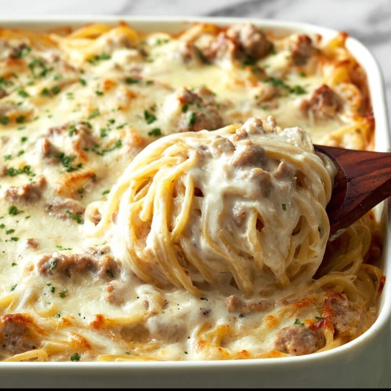 Creamy Chicken Mushroom Pasta Bake (Chicken Tetrazzini) Recipe