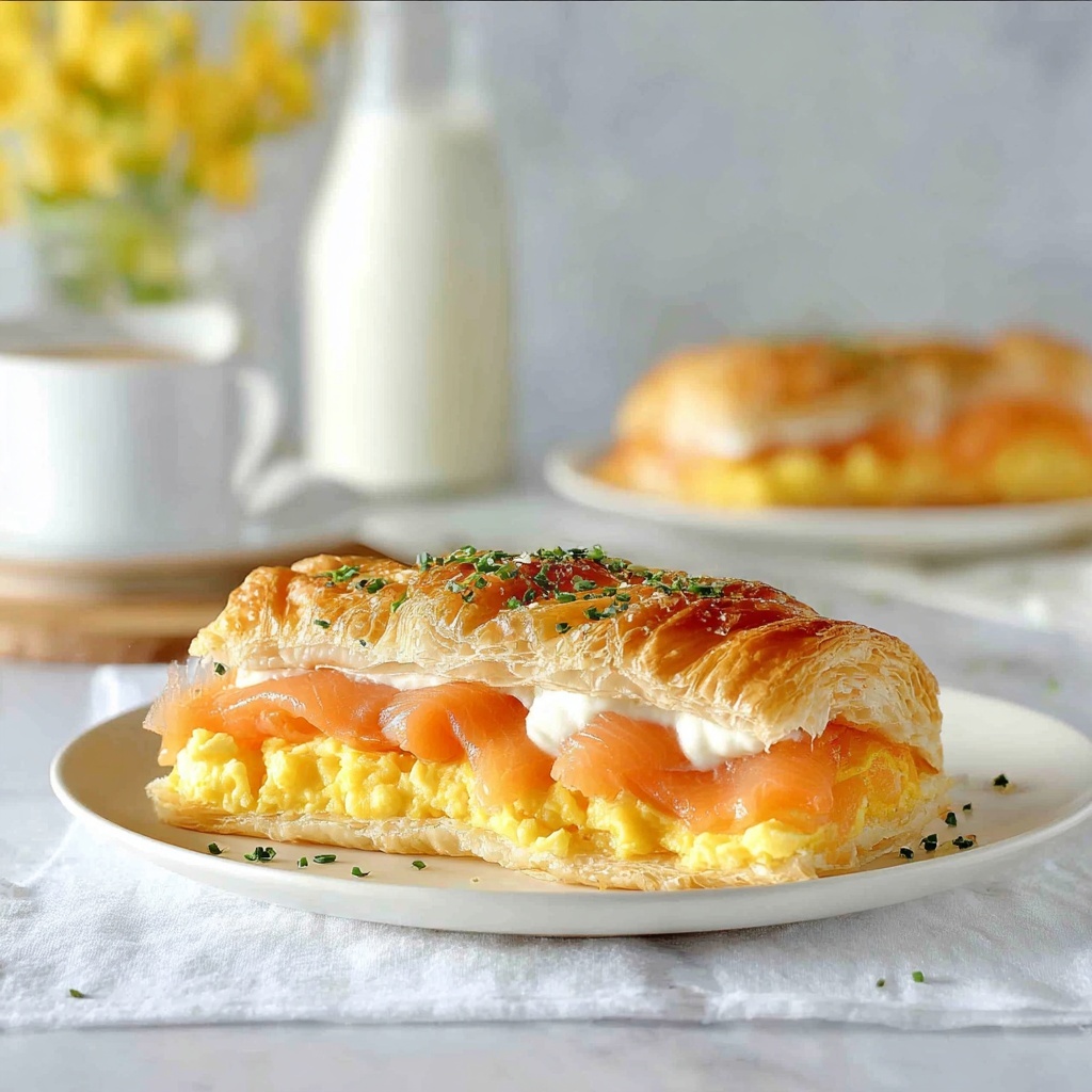 Smoked Salmon and Egg Breakfast Mille-Feuille Recipe - Recipe Image