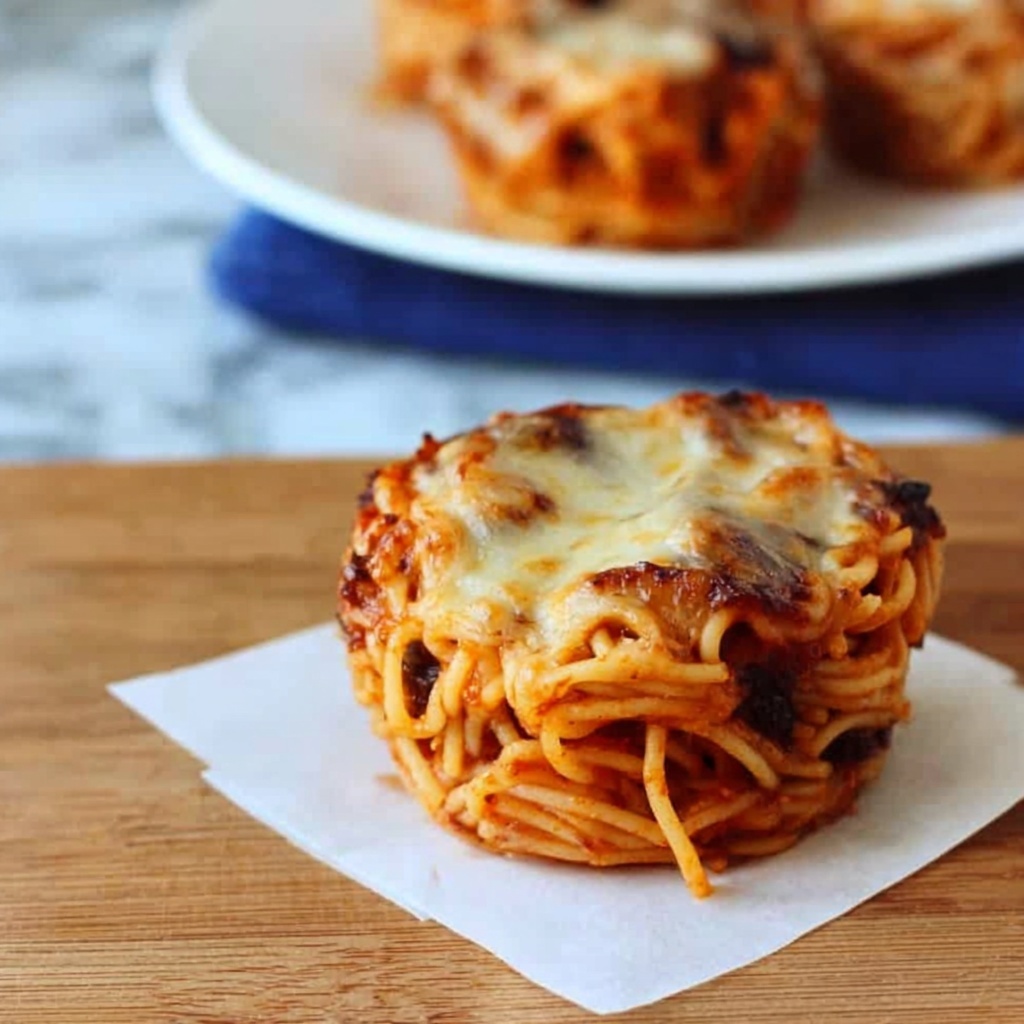 Muffin Tin Spaghetti Nests with Melting Cheese Recipe - Recipe Image