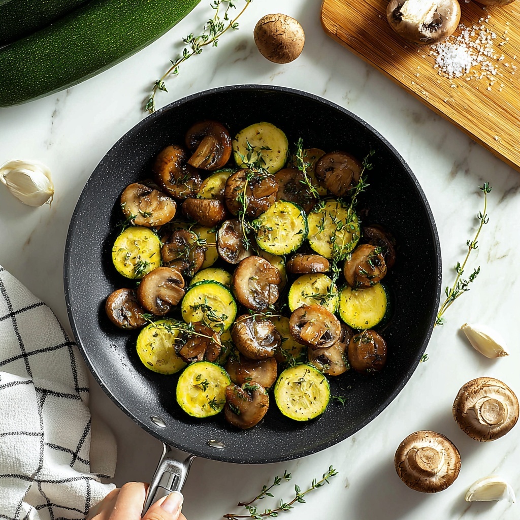 Sautéed Zucchini and Mushrooms with Garlic and Parsley Recipe - Recipe Image