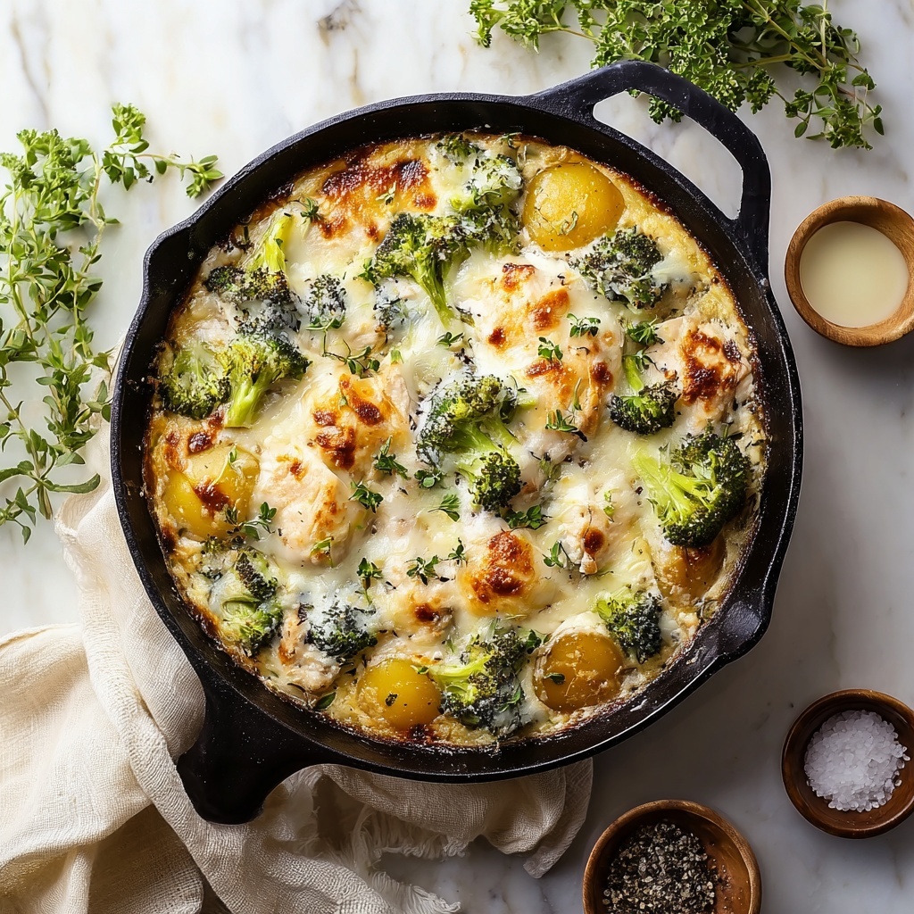 Creamy Chicken and Broccoli Bake with Cheddar and Crispy Breadcrumb Topping Recipe - Recipe Image