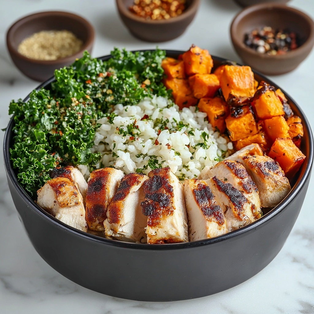 Roasted Sweet Potato, Chicken, Kale, and Rice Bowls Recipe - Recipe Image
