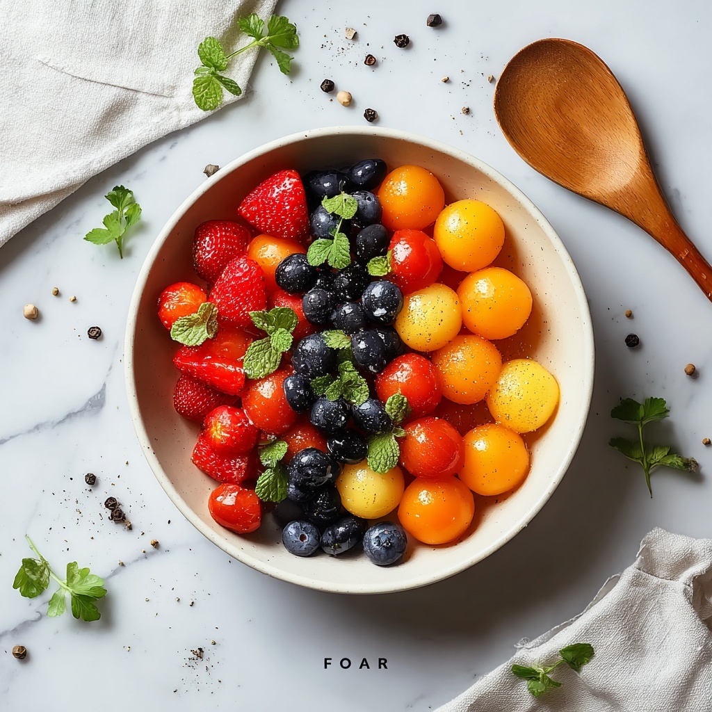 Refreshing Mixed Fruit Salad with Honey and Mint Recipe - Recipe Image