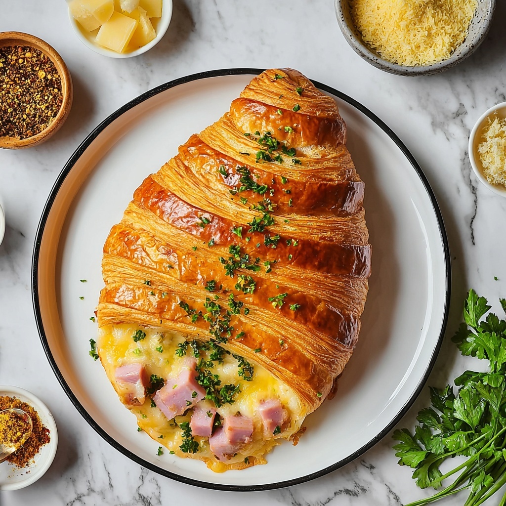 Baked Ham and Cheese Croissants Recipe - Recipe Image