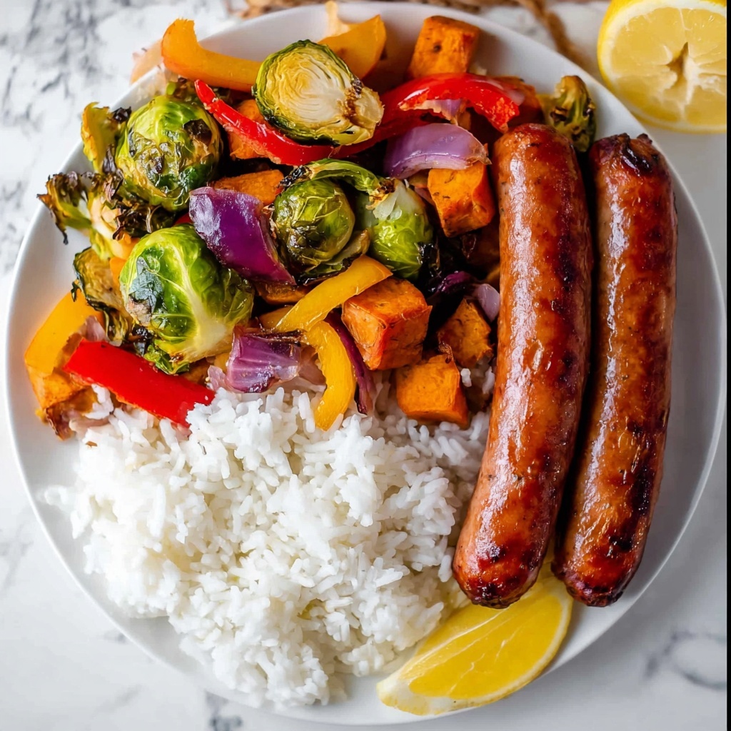 One Pan Sausage and Veggies with Lemon Aioli Recipe - Recipe Image