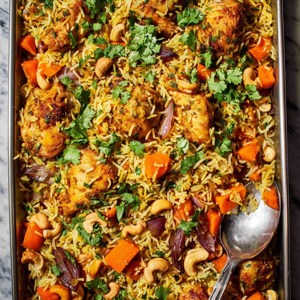 Sheet Pan Curry Chicken and Carrots with Basmati Rice (Biryani) Recipe - Recipe Image
