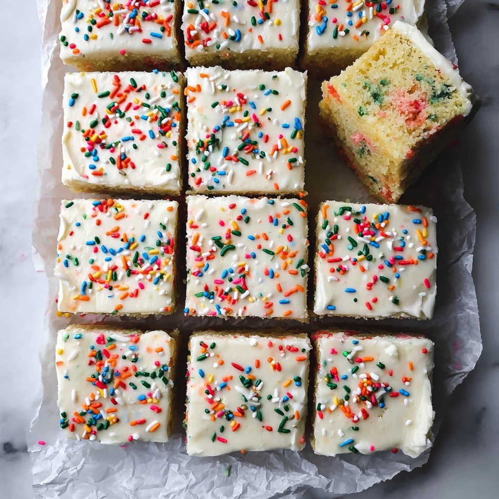 Funfetti Sheet Cake with Vanilla Almond Frosting Recipe - Recipe Image