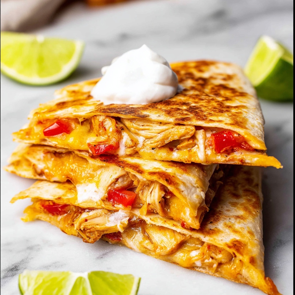 Cheesy Chicken Quesadillas with Bell Peppers and Taco Seasoning Recipe - Recipe Image
