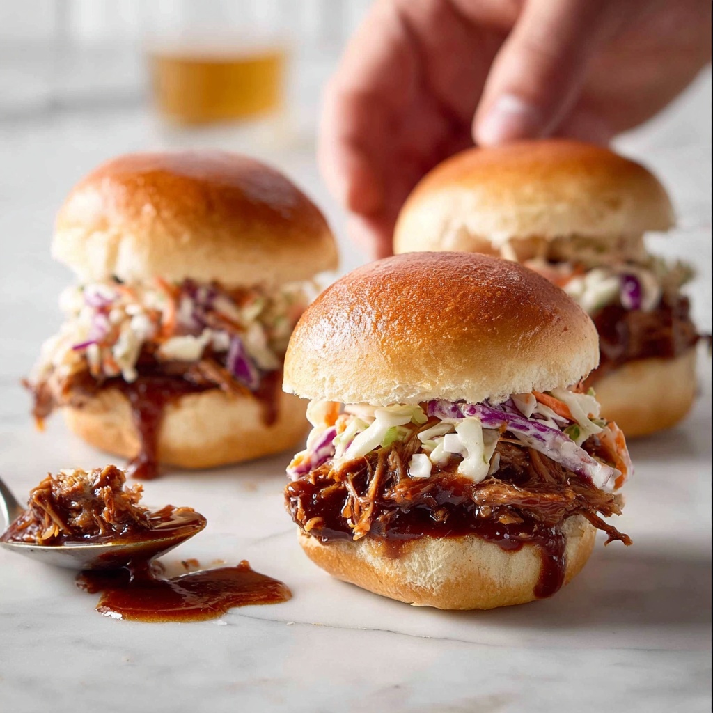 Slow Cooker BBQ Pulled Pork Sandwiches with Coleslaw Recipe - Recipe Image