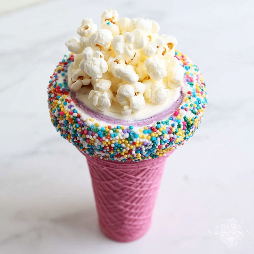 Popcorn Ball Ice Cream Cones Recipe - Recipe Image