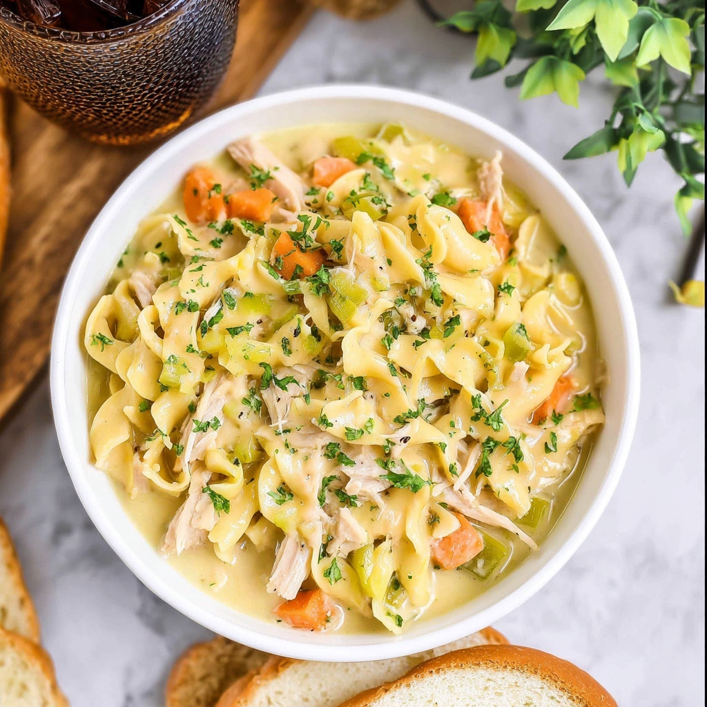 Creamy Turkey Noodle Soup Recipe - Recipe Image