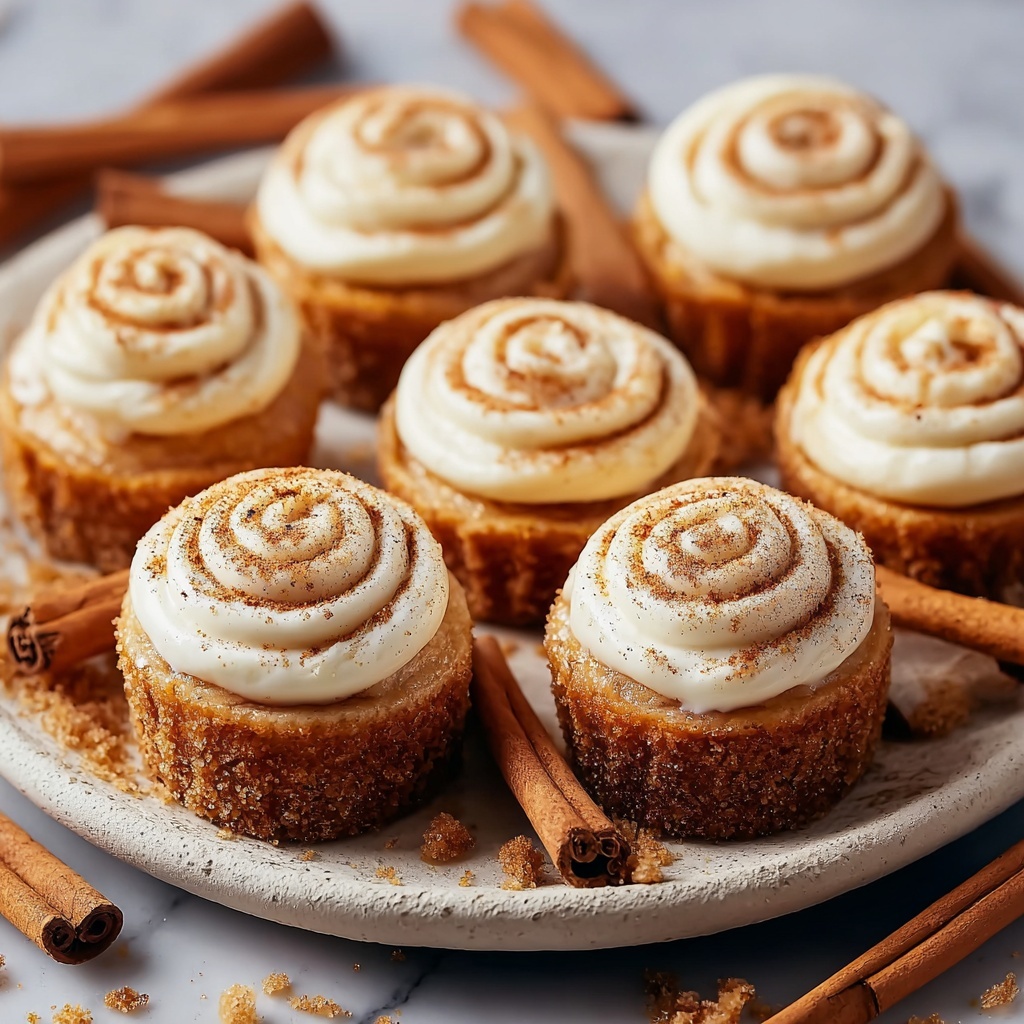Mini Cinnamon Roll Cheesecakes 🍩 Recipe - Recipe Image