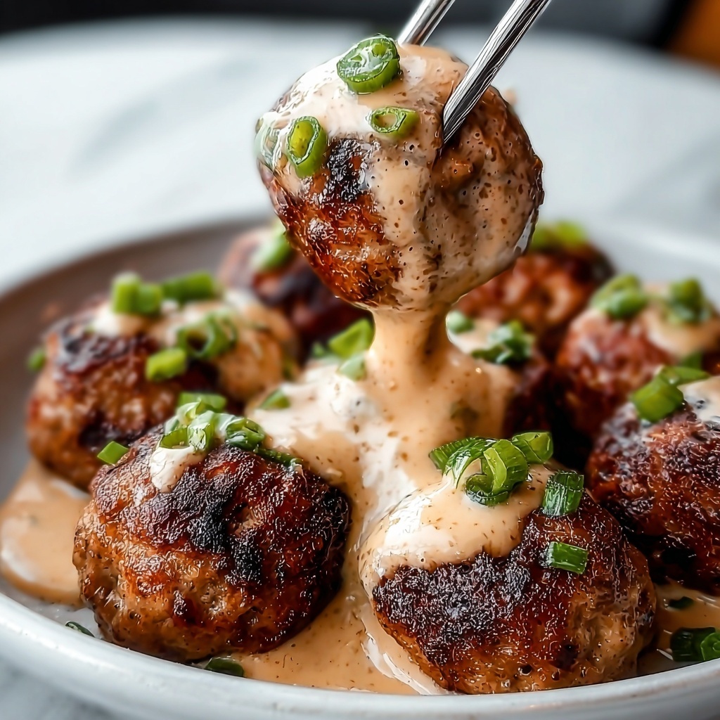 Juicy Korean BBQ Meatballs with Spicy Mayo Dip Recipe - Recipe Image