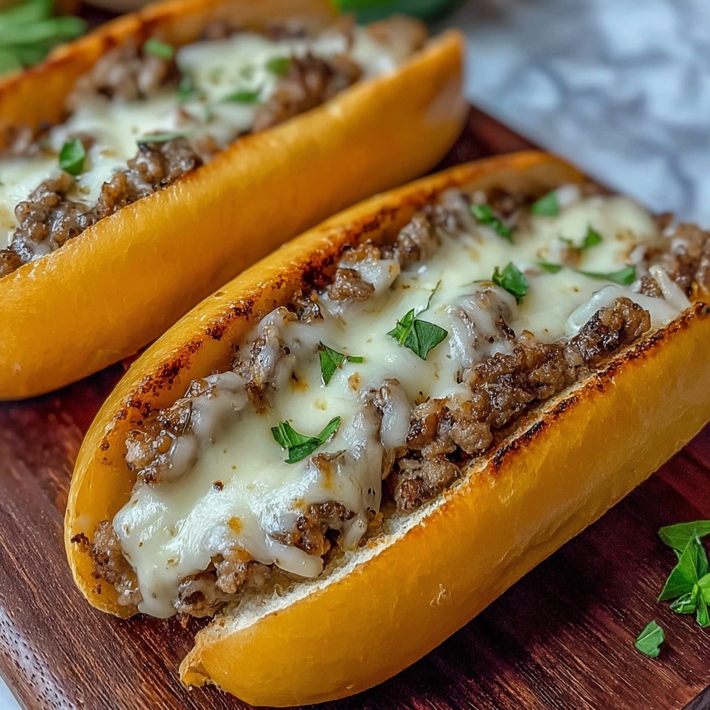 Irresistibly Cheesy Philly Cheesesteak Garlic Bread Bliss Recipe - Recipe Image