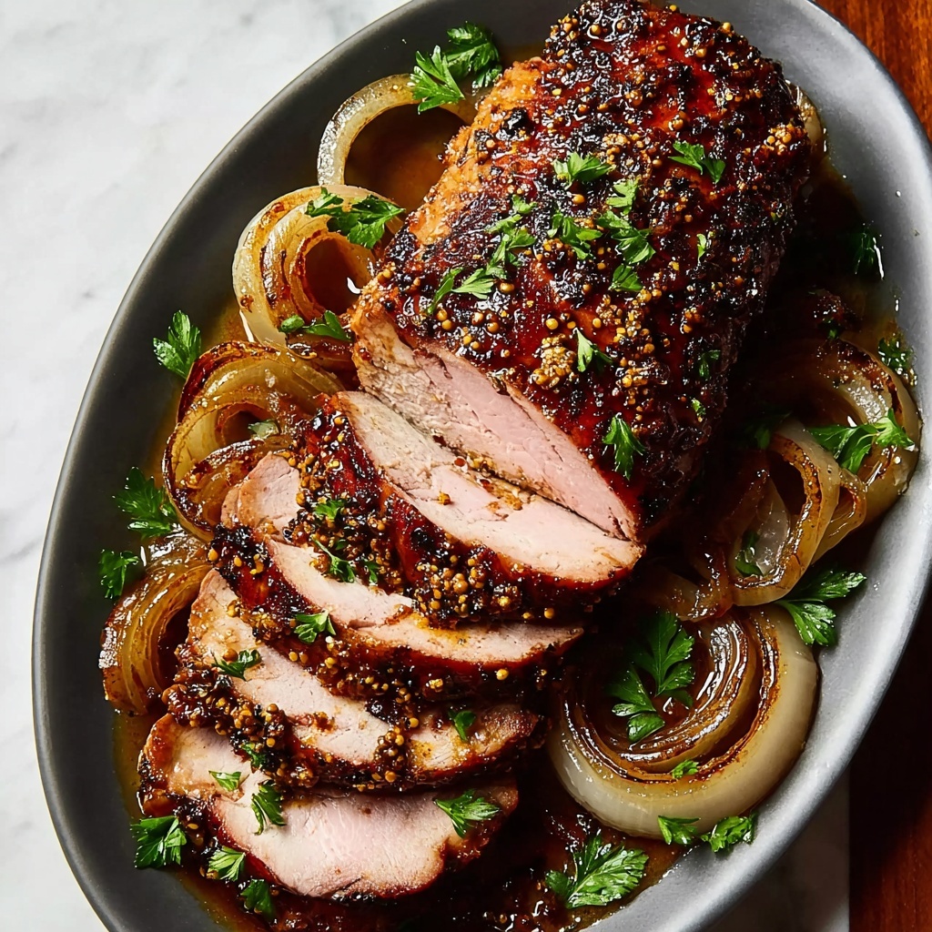 Maple Mustard Pork Tenderloin with Caramelized Onion Magic Recipe - Recipe Image