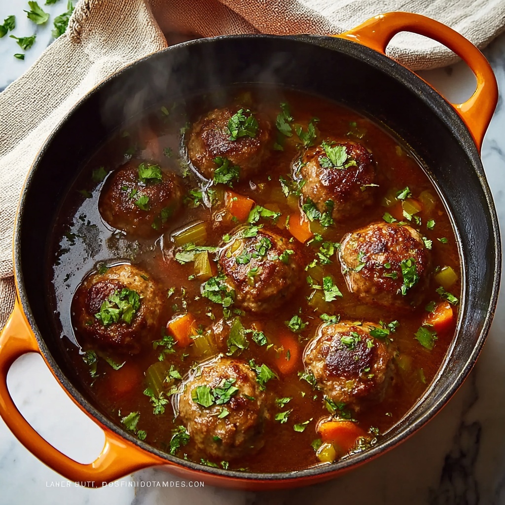 Irresistibly Decadent Stuffed Meatballs in Guinness Gravy Recipe - Recipe Image