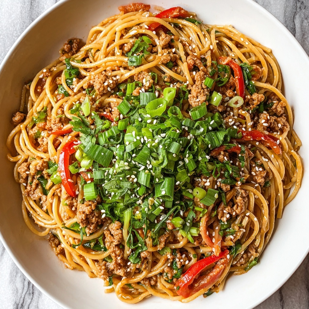 Ground Chicken Sweet Chili Noodles Recipe - Recipe Image