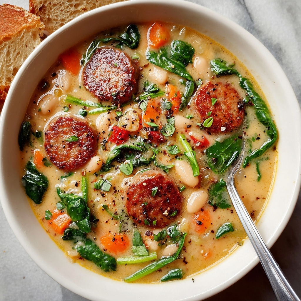Cozy Creamy Bean Soup with Sausage Recipe - Recipe Image