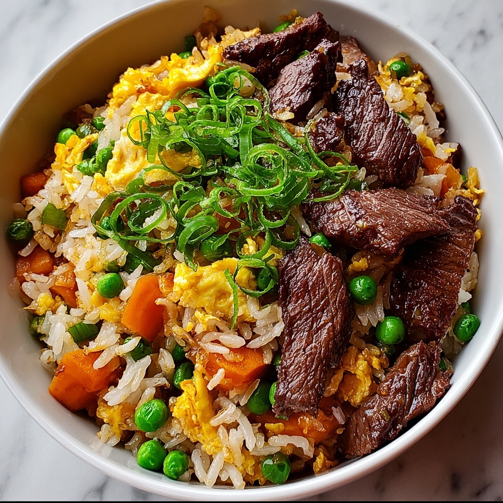 Savory Beef and Onion Fried Rice Recipe - Recipe Image