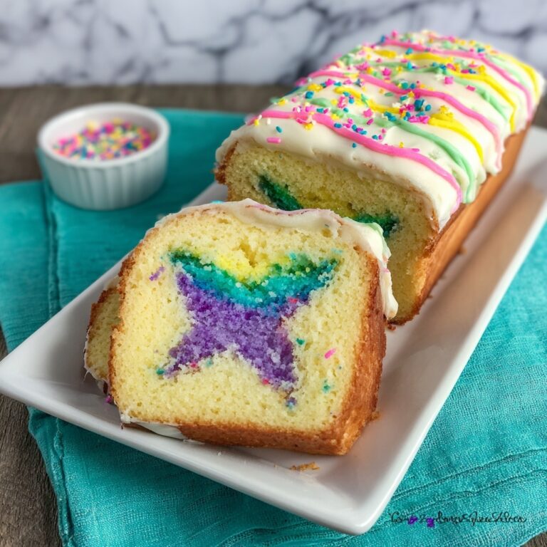 Rainbow Surprise Loaf Cake Recipe