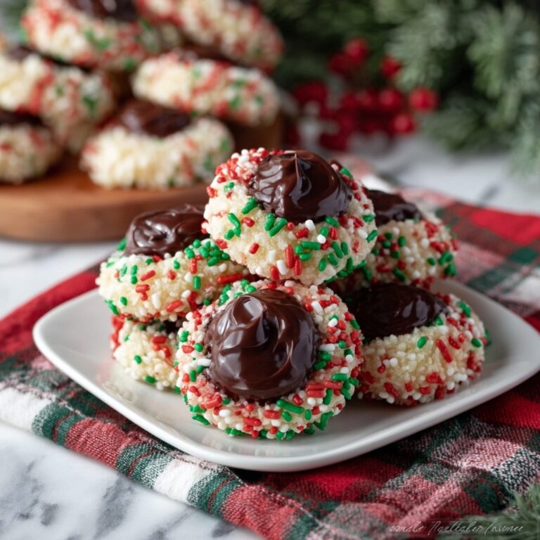 Christmas Thumbprint Cookies with Chocolate and Coffee Filling Recipe