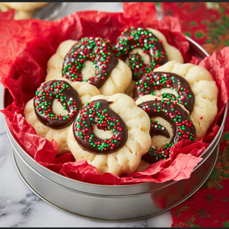Butter Cookie Swirls with Chocolate Drizzle and Sprinkles Recipe