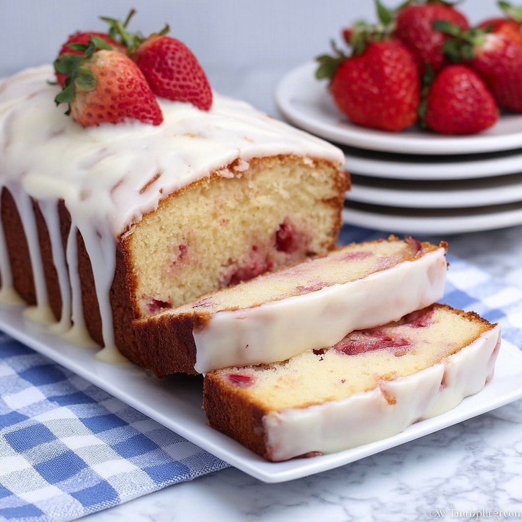 Strawberry Pound Cake with Cream Cheese Frosting Recipe - Recipe Image