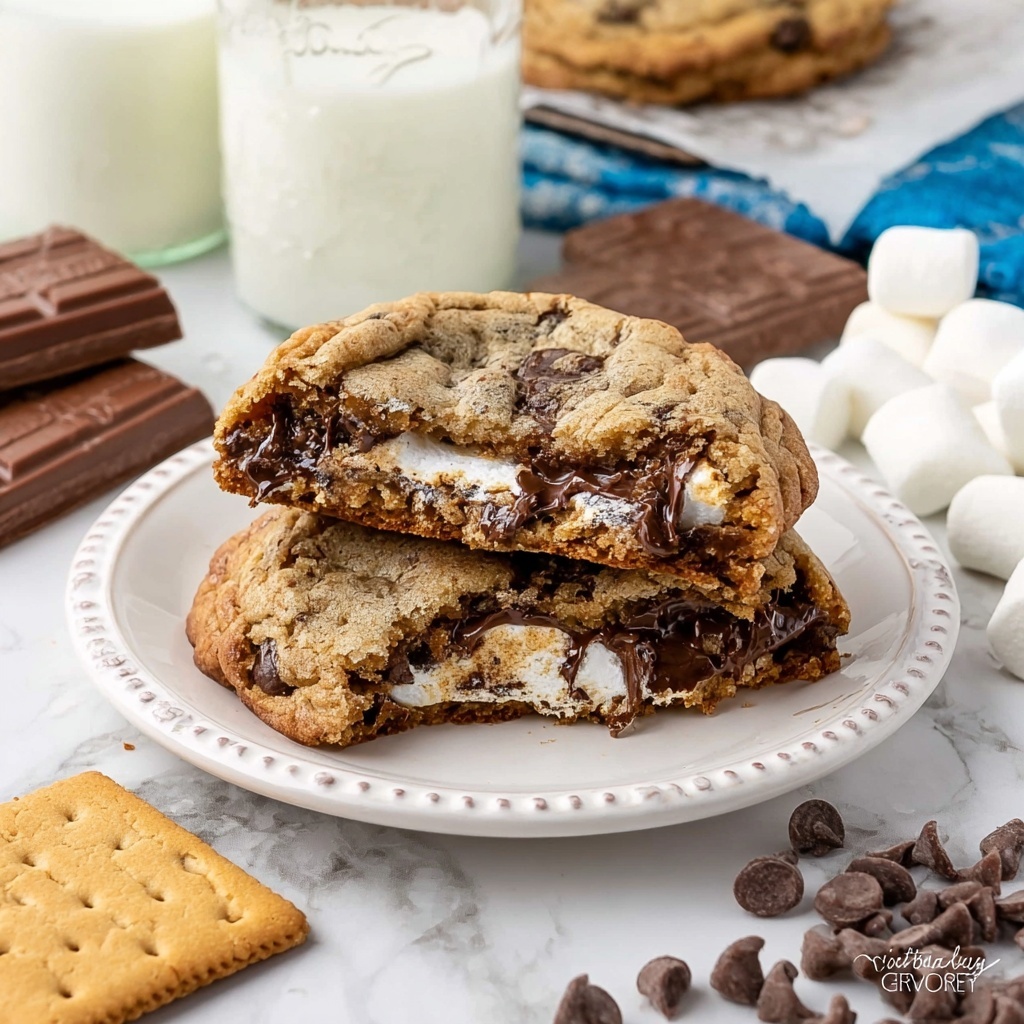 S'mores Stuffed Cookies Recipe - Recipe Image