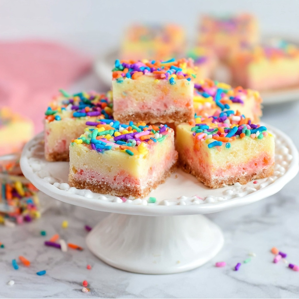 Ooey Gooey Cake Mix Bars with Sprinkles Recipe - Recipe Image