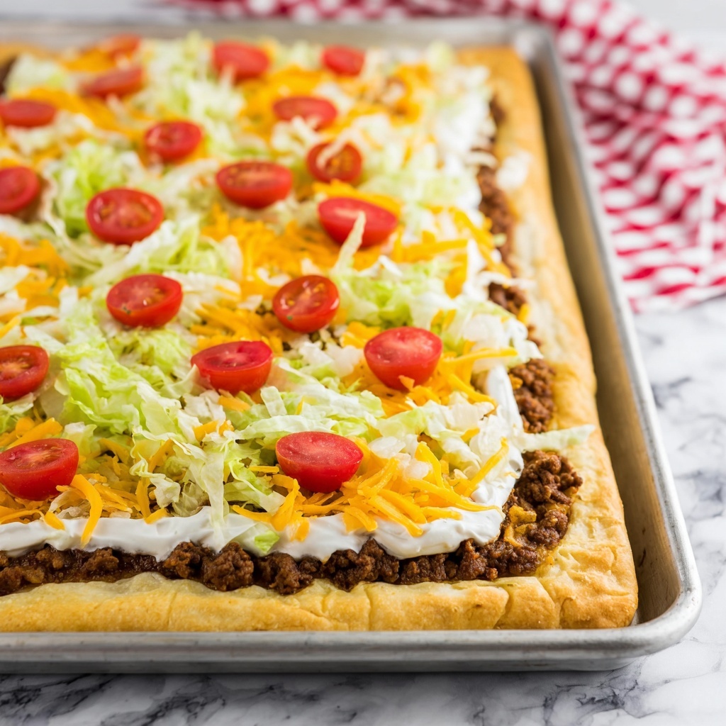 Taco Pizza with Cream Cheese, Ground Beef, and Fresh Toppings Recipe - Recipe Image