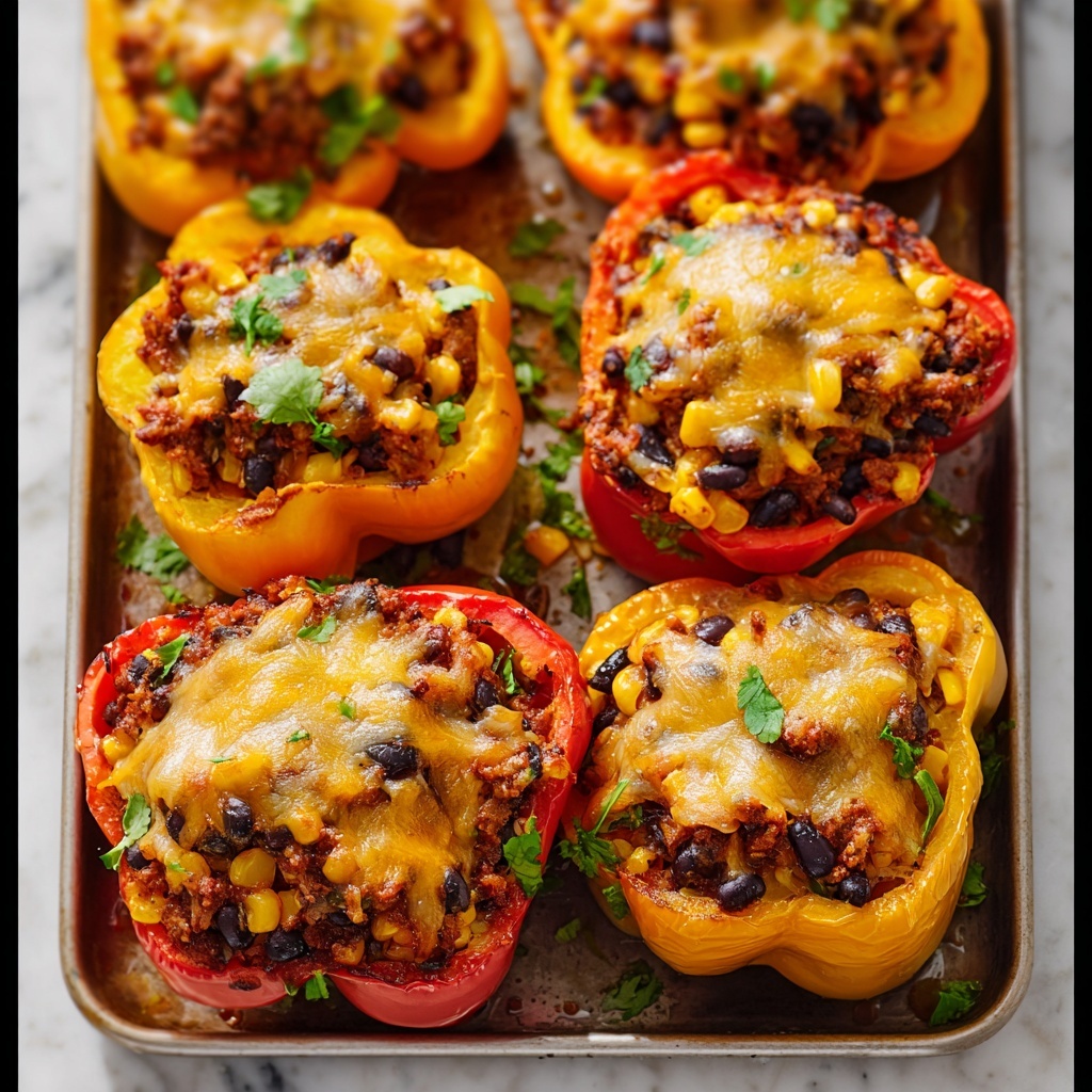 Mexican Stuffed Peppers with Ground Turkey and Cheese Recipe - Recipe Image