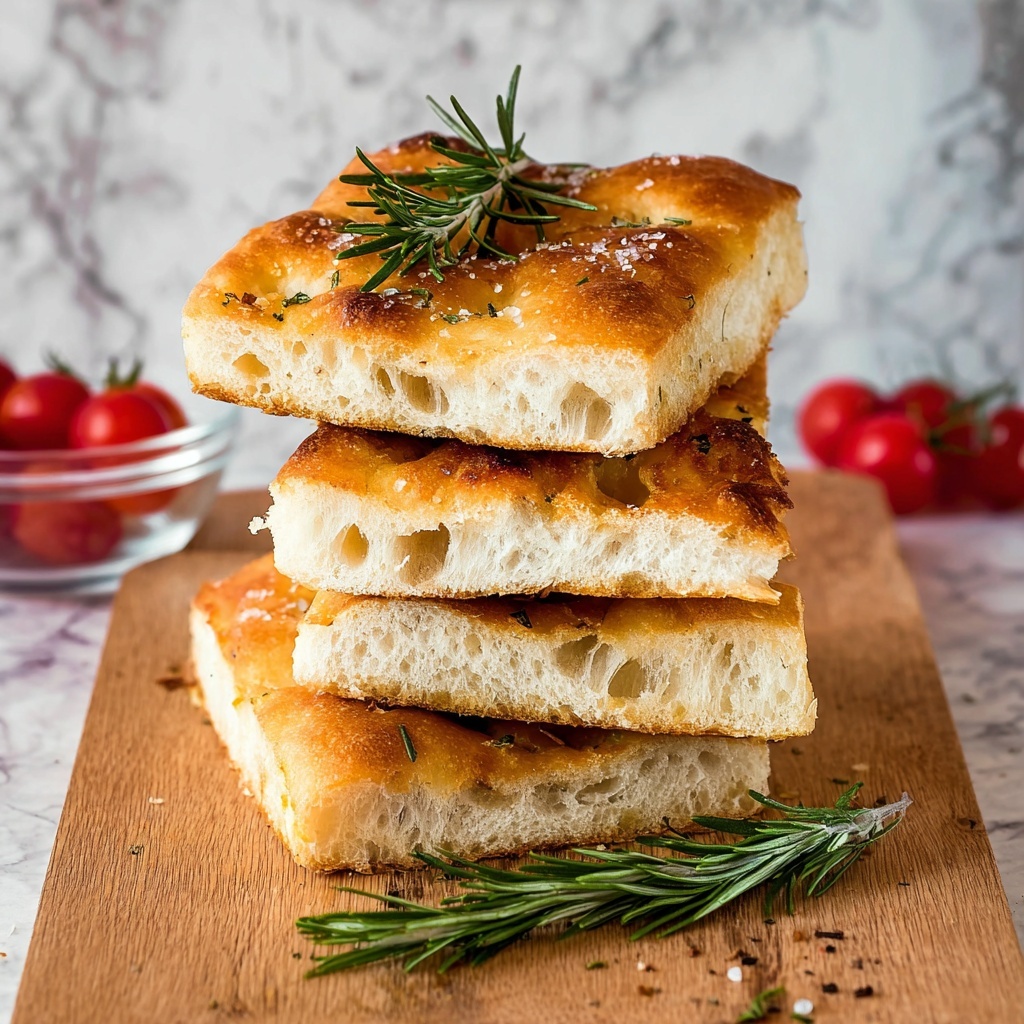 Homemade Rosemary Focaccia</system> Recipe – Recipe Image” class=”wp-image-15401″/></figure>
<h2>Ingredients You’ll Need</h2>
<p>Gathering simple, quality ingredients is the secret to nailing this recipe. Each one plays a crucial role—flour gives the bread structure, yeast makes it rise beautifully, rosemary adds that unmistakable earthy fragrance, and olive oil ensures a luscious, moist crumb and crisp crust.</p><div class='hb-ad-inpage'><div class='hb-ad-inner'><div class='hbagency_cls hbagency_space_238058' id='hbagency_space_238058_2'></div></div></div>
<ul>
<li><strong>2 1/2 teaspoons active dry yeast (1 envelope):</strong> This leavens the dough and helps it achieve that airy texture.</li>
<li><strong>1/2 teaspoon granulated sugar:</strong> Feeds the yeast to kickstart the rising process.</li>
<li><strong>1 cup warm water (95-105 degrees):</strong> The perfect temperature activates the yeast without killing it.</li>
<li><strong>3 1/2 cups bread flour:</strong> Gives the focaccia its strong, chewy body.</li>
<li><strong>2 teaspoons sea salt (plus 2 tsp. for sprinkling on top):</strong> Adds depth and balances flavor.</li>
<li><strong>7 tablespoons extra virgin olive oil:</strong> Ensures moistness and flavor within the dough.</li>
<li><strong>3/4 cup fresh rosemary sprigs:</strong> Infuses the focaccia with that classic piney herb flavor.</li>
<li><strong>1/2 cup olive oil (for topping):</strong> Coats the top for crispness and richness.</li>
<li><strong>1 teaspoon Italian seasoning:</strong> Enhances the herbal note in the topping.</li>
<li><strong>1/4 teaspoon garlic powder:</strong> Introduces subtle warmth and aroma.</li>
<li><strong>1/8 teaspoon sea salt (for topping mixture):</strong> Balances the seasoning of the topping.</li>
</ul>
<h2>How to Make Homemade Rosemary Focaccia Recipe</h2>
<h3>Step 1: Prepare the Pan and Activate Yeast</h3>
<p>Start by spraying a 10×15 inch cake pan with non-stick spray to ensure your bread doesn’t stick. In a large bowl, combine yeast, sugar, and warm water, then wait about 5 minutes until the mixture becomes foamy—this is your yeast waking up and ready to work. Stir in 3 tablespoons of olive oil for extra moisture and flavor.</p><div class='code-block code-block-2' style='margin: 8px 0; clear: both;'>
<div class=