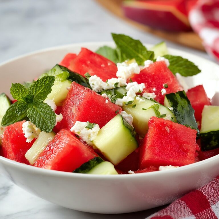 Watermelon Salad with Feta, Cucumber, and Fresh Herbs Recipe